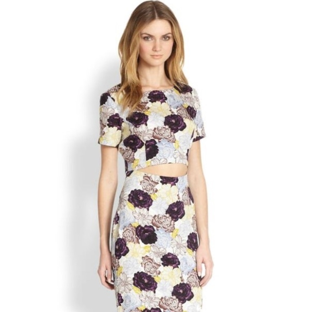 SUNO Floral Blue Cut Out Mini Dress (never worn)